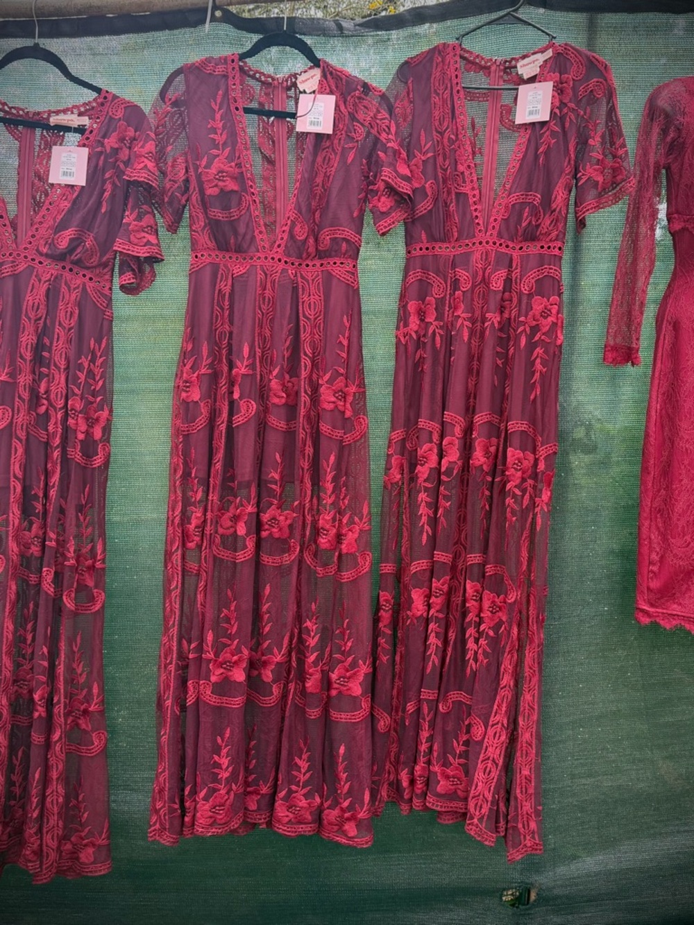 Bridesmaids dresses V-Neck Maxi /Red(set of 3, sizes 4•4•6)w/ cocktail dres